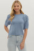 Soft Details Knit Sweater-Blue