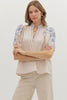 Lighthearted Embroidered Top-Ecru