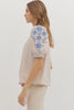 Lighthearted Embroidered Top-Ecru