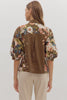 Snapdragon Floral Top-Brown