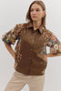 Snapdragon Floral Top-Brown