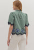 Bohemian Dreams Embroidered Top-Dark Sage