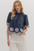 Bohemian Dreams Embroidered Top- Dark Navy