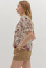 Misty Love Floral Pintuck Top