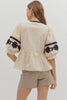 Rosewood Fields Embroidered Top-Ecru