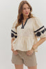 Rosewood Fields Embroidered Top-Ecru