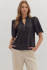 Sweet Harmony Eyelet Top-Black