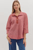 Right Way Striped Top-Burgundy