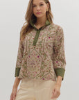 Paisley Days Top-Taupe