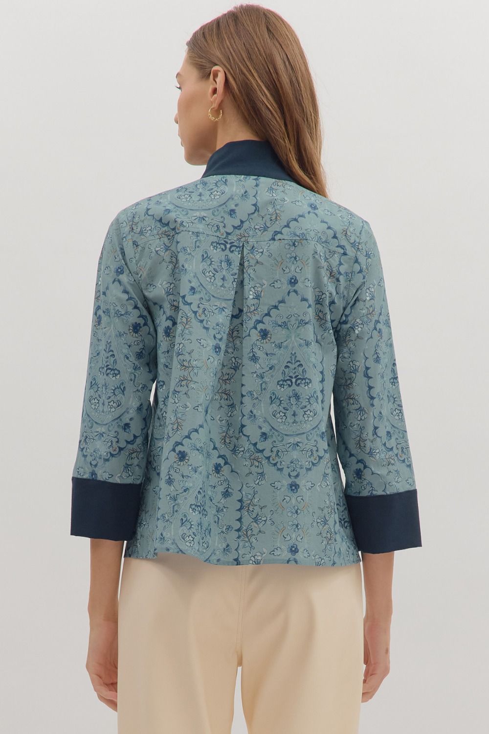 Paisley Days Top-Slate Blue