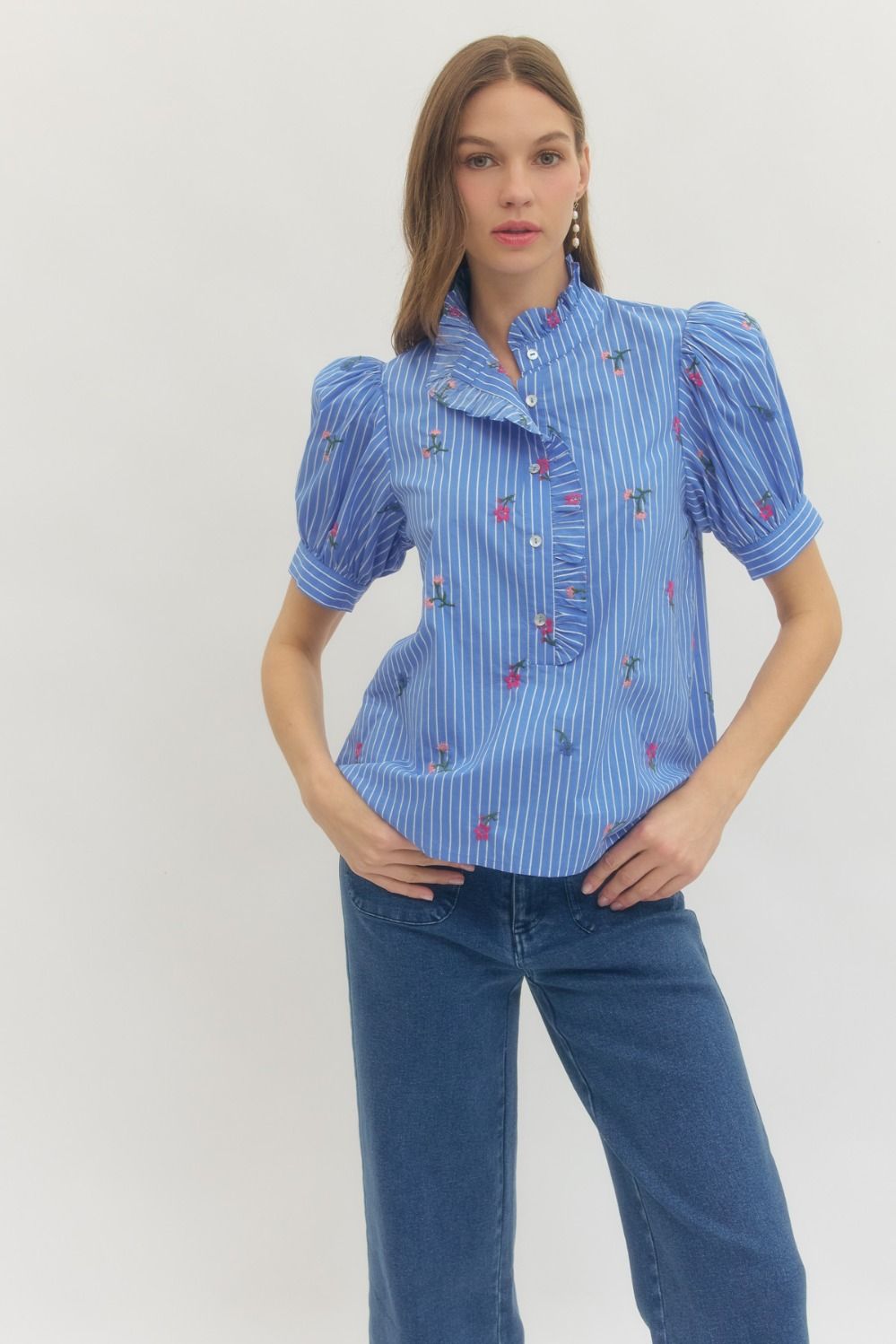 Floral Ease Puff Sleeve Top