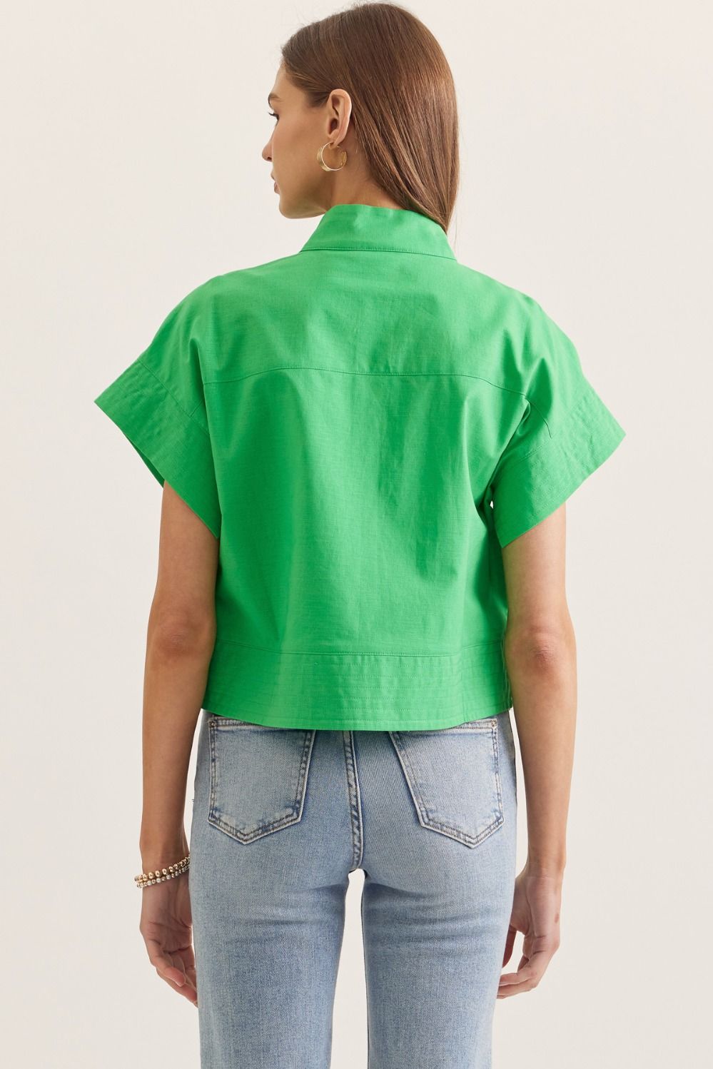 Timeless Touch Collar Top-Green