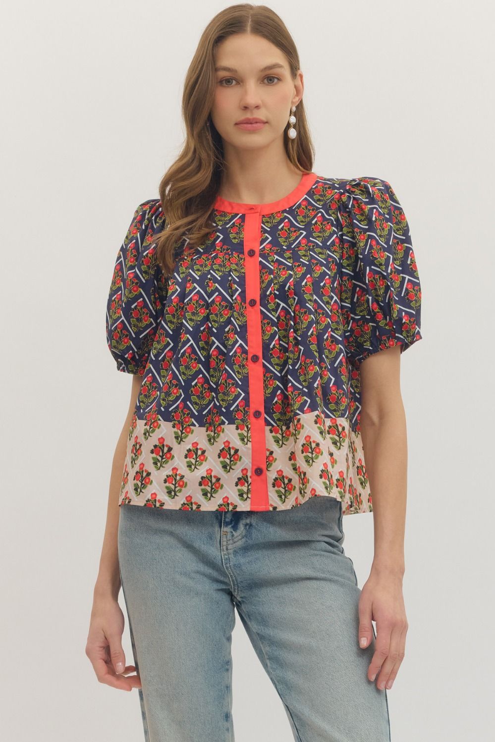 Boho Mix Floral Print Top
