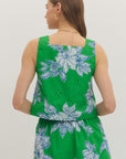 Soft Bloom Sleeveless Top-Green
