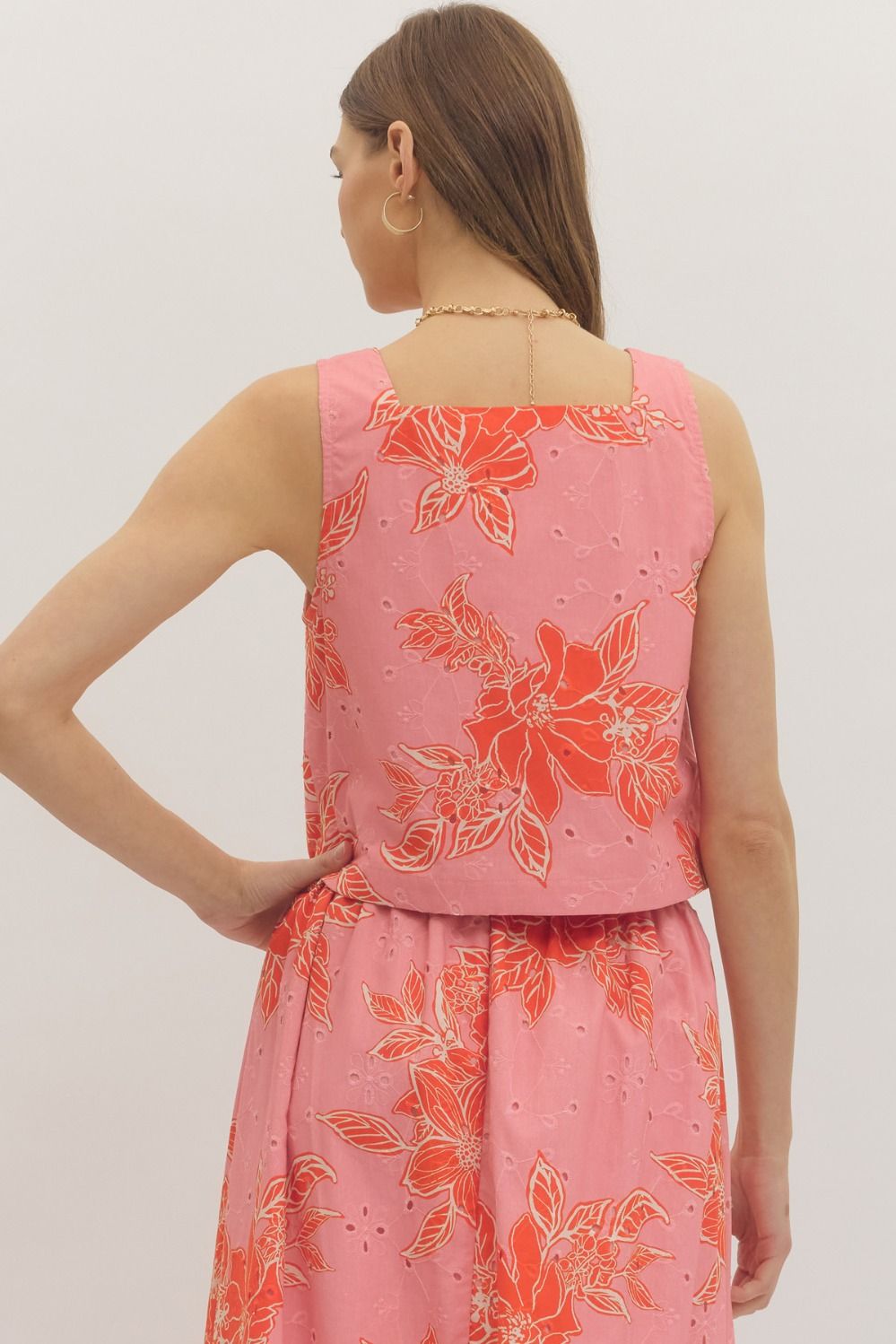 Soft Bloom Sleeveless Top-Pink