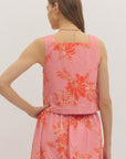 Soft Bloom Sleeveless Top-Pink