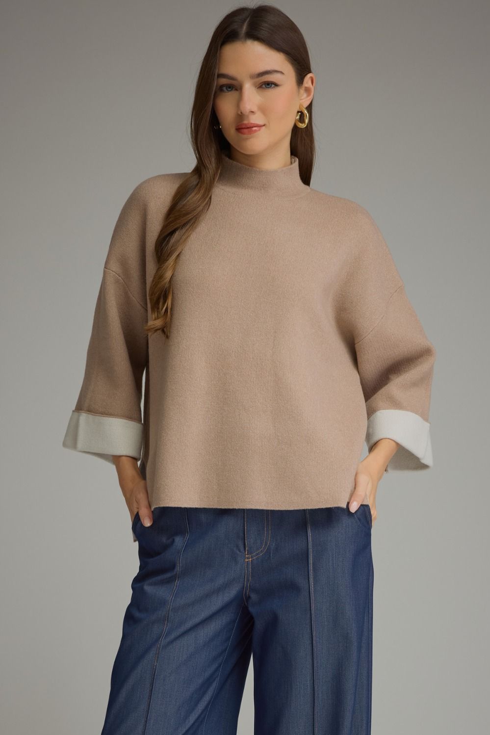 Warmth Edit Sweater-Taupe