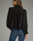 Francesca Puff Sleeve Top-Black
