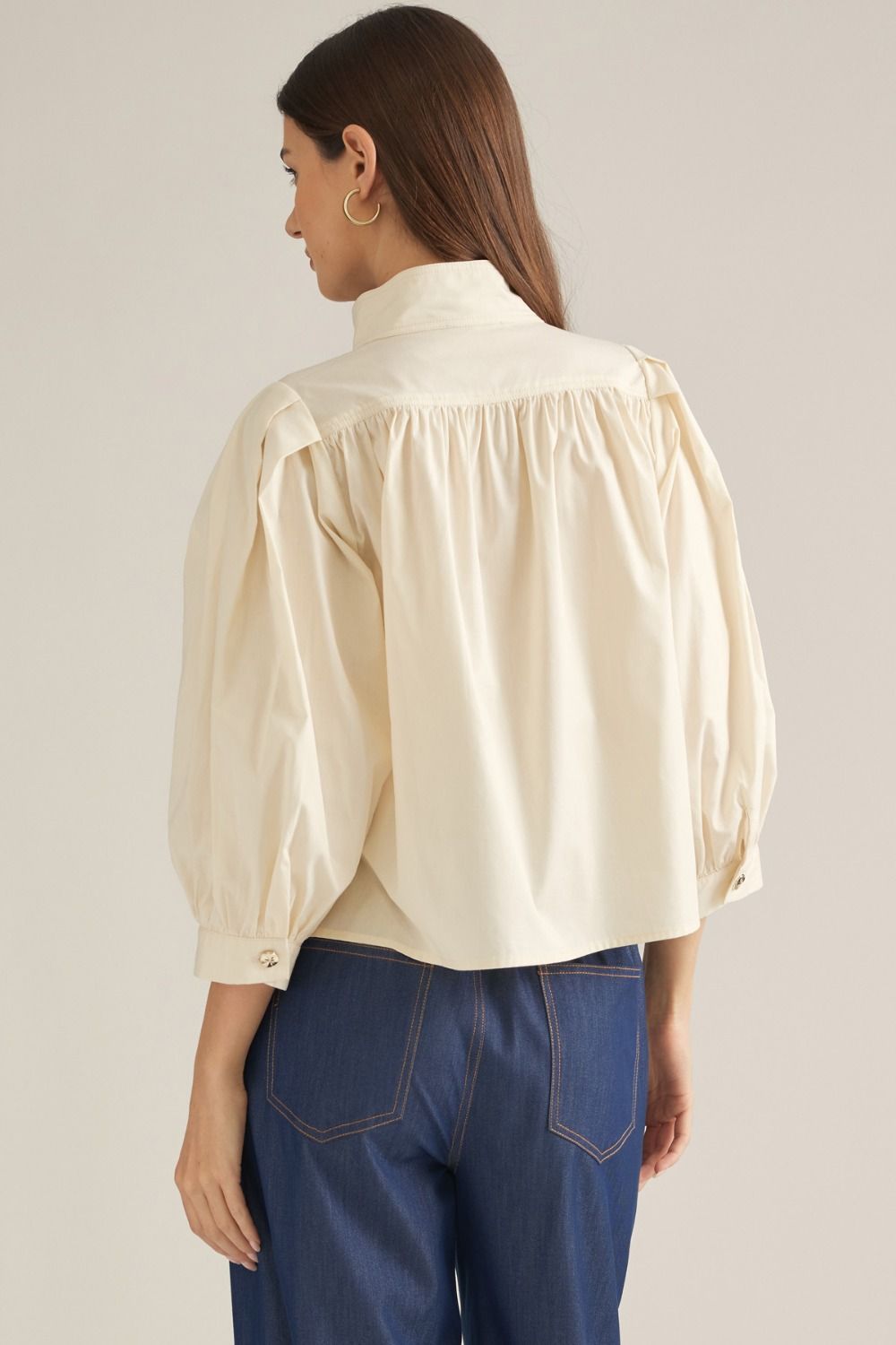 Annalise Puff Sleeve Top-Ecru