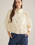 Annalise Puff Sleeve Top-Ecru