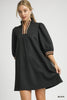 Out and About Jacquard Dress-Black
