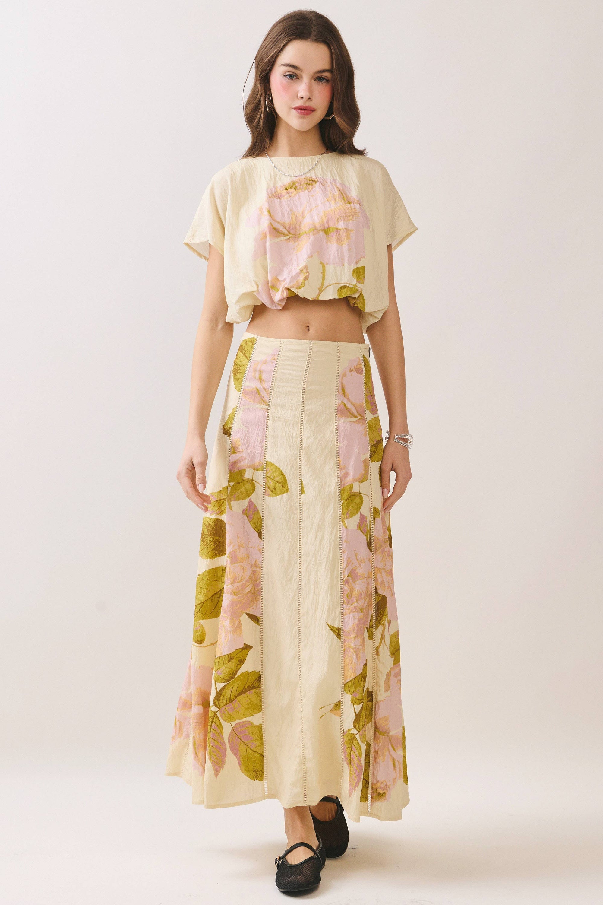 Garden Glory Floral Maxi Skirt