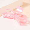 Acetate Ribbon Hair Claw- Pink