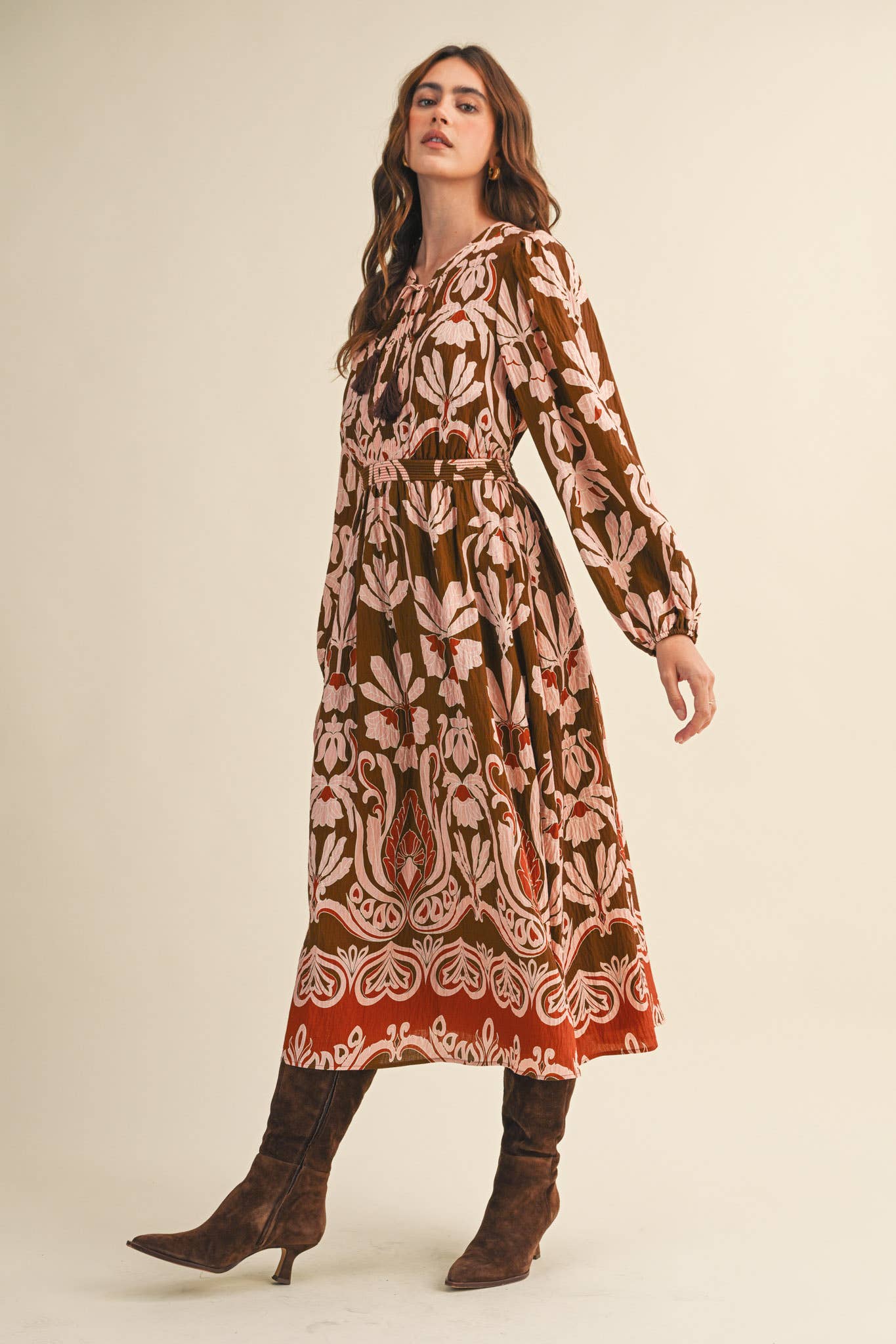 Forest Whimsy Floral Midi Dress