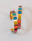 Golden Rainbow Hoop Earrings