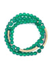 Glossy And Gold Beaded Wrap Bracelet-Teal