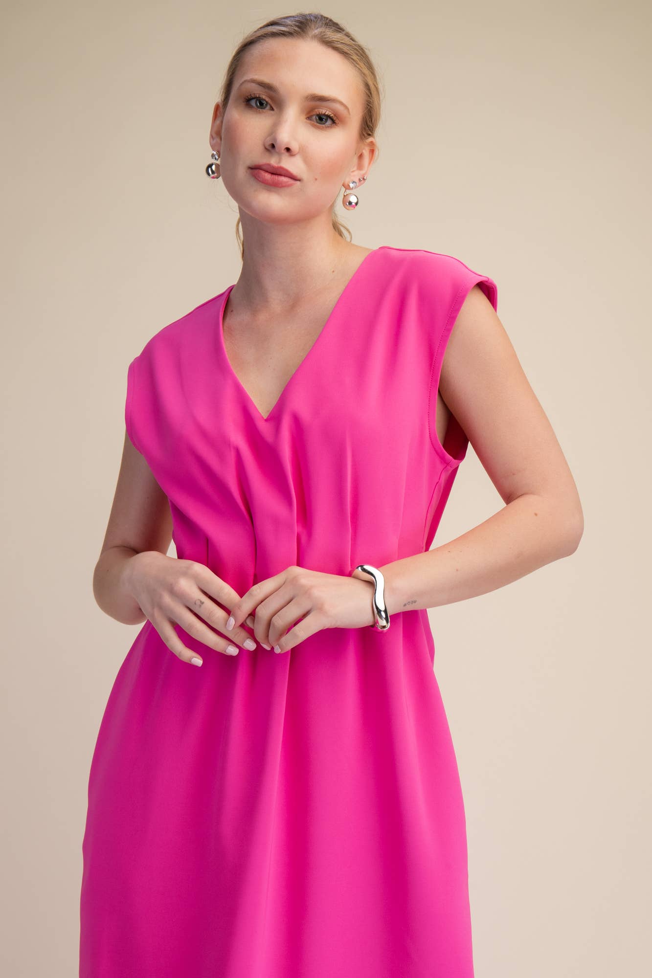 The Paris Edition Midi Dress-Hot Pink