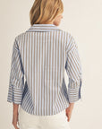 Isabella Stripe Collared Top
