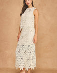 Wisteria Crochet Midi Skirt