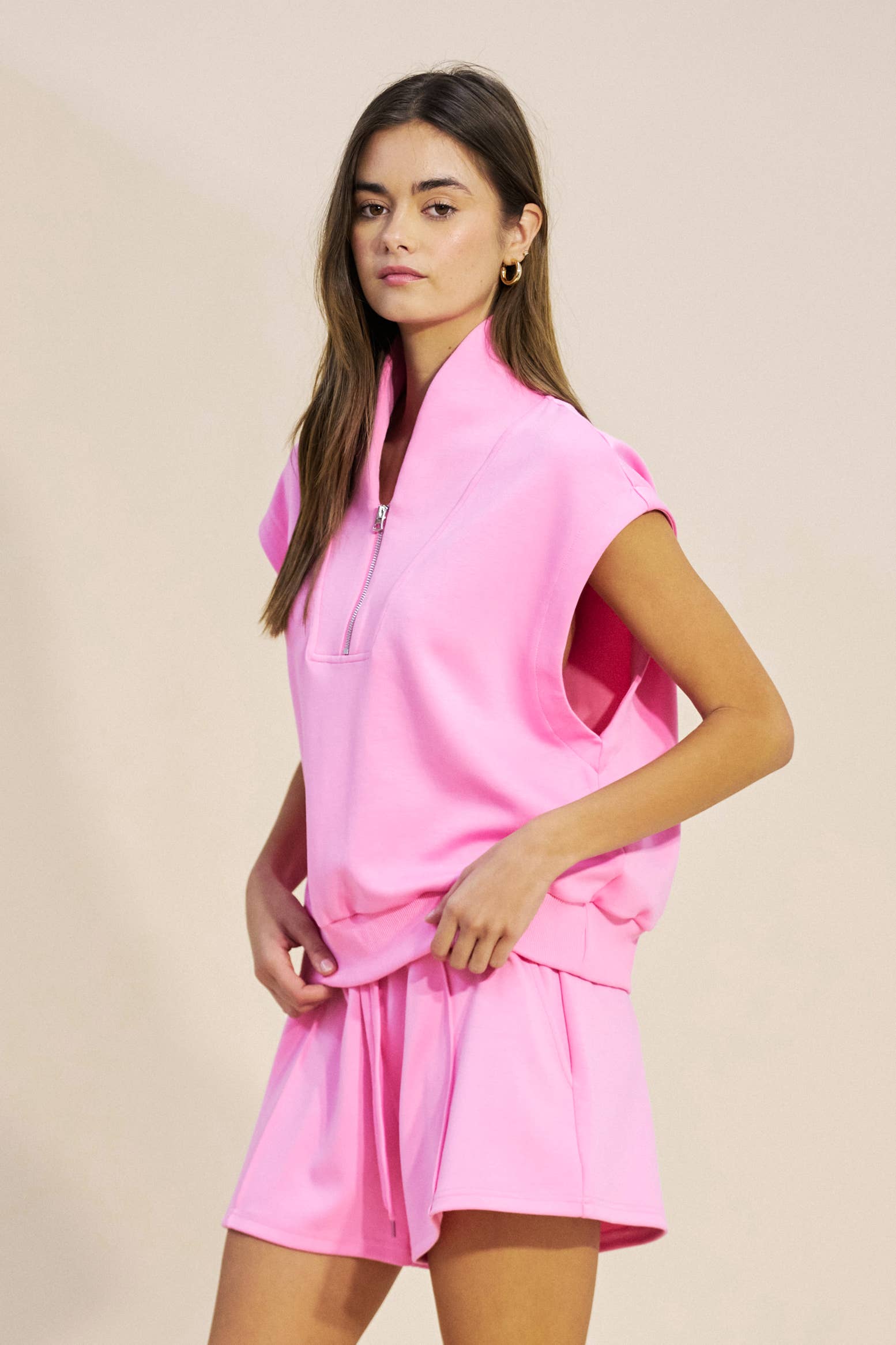 Sunny Side Knit Shorts-Pink