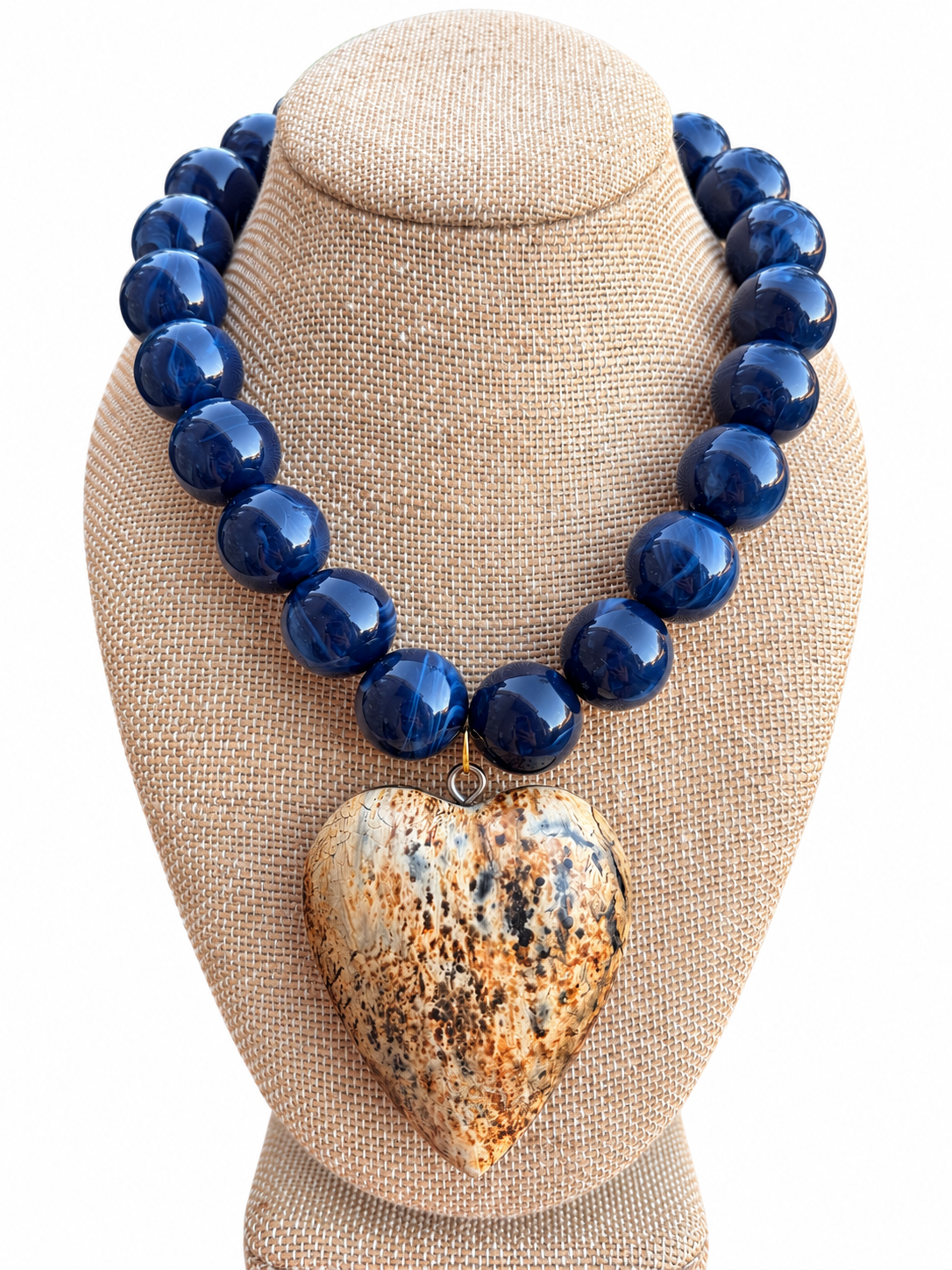 Midnight Magnolia Heart Necklace