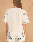 Orchid Whisper Embroidered Top