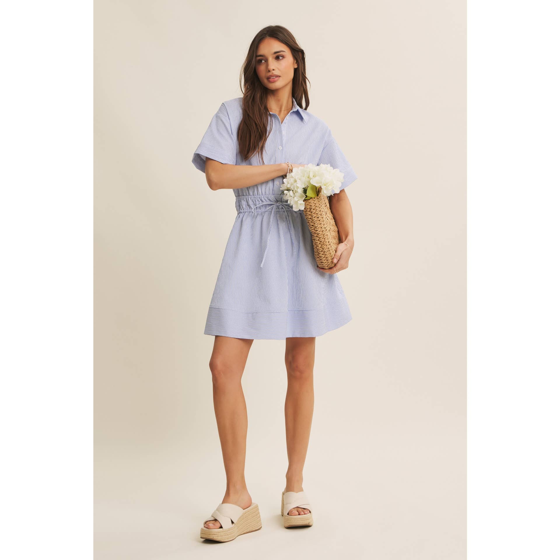 Crisp Summer Button Down Mini Dress