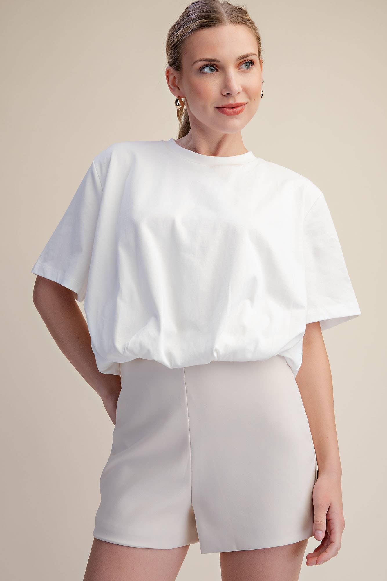 Genevieve Bubble Top-White