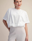 Genevieve Bubble Top-White