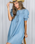 Denim Roots Mini Dress