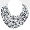 Chunky Beaded Necklace-Gray