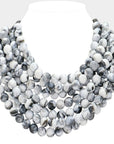 Chunky Beaded Necklace-Gray