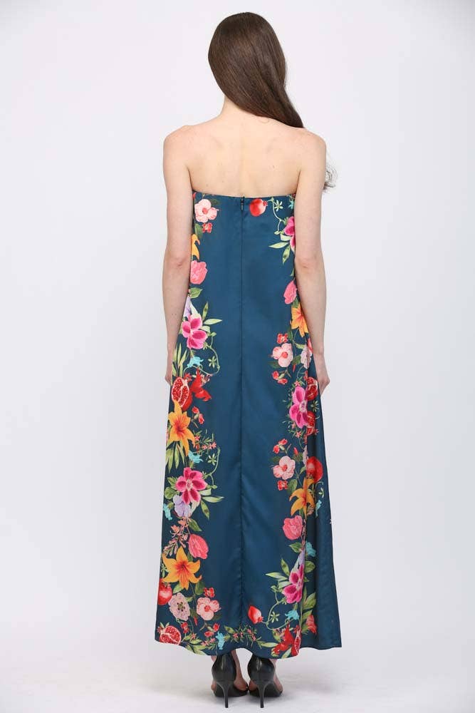Summer Sorbet Strapless Maxi Dress