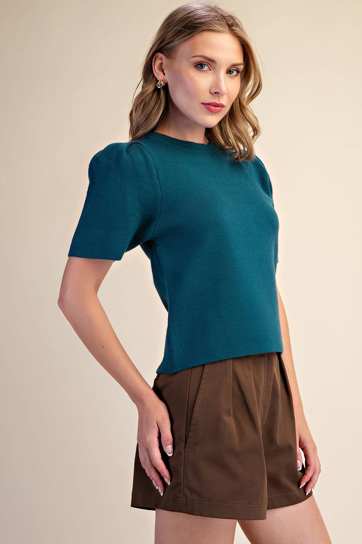 Sunday Autumn Knit Top-Teal