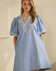 Wandering Day Embroidered Mini Dress