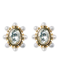 Crystal Pearl Stud Earrings