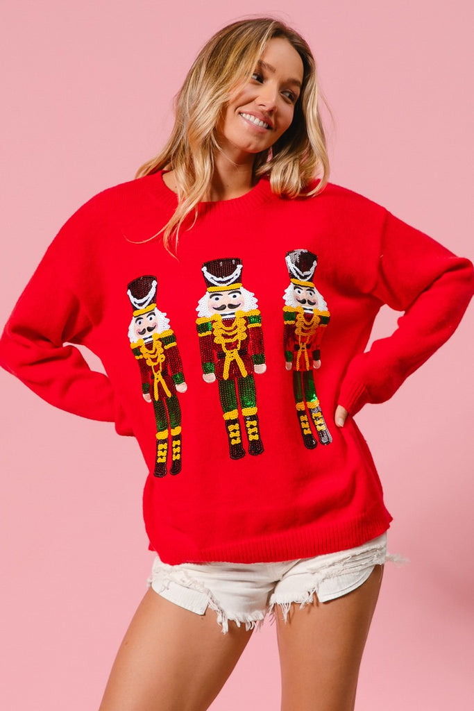 Sequin Nutcrackers Sweater