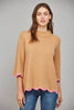 Go With the Flow Knit Top-Camel/Pink