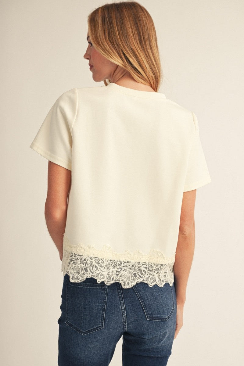 Delphine Lace Top-Cream