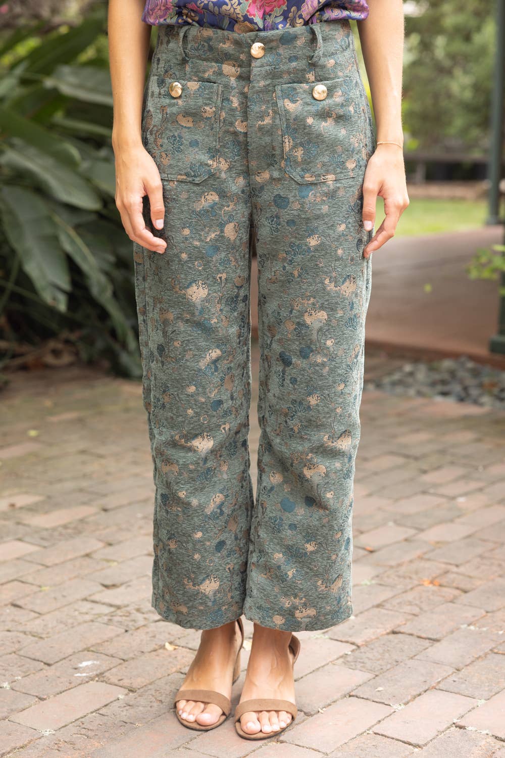 Velvet Canvas Wide Leg Pants